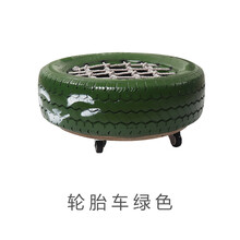 幼儿园轮胎秋千平衡车平板车感统训练器材道具前庭失调玩具户外彩绘带绳带网感统训练滑板车儿童亲子早教游戏 轮胎滑板车绿色