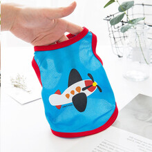 嬉皮狗（hipidog）狗狗衣服夏泰迪奶猫咪背心宠物春夏天薄款小型犬法斗比熊夏季博美夏装秋装 蓝色小飞机 M(建议体重5-8斤)