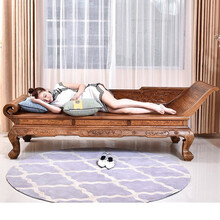 匠人塘红木家具非洲鸡翅木（学名：非洲崖豆木）罗汉床实木 贵妃床单人床塌 中式家用床榻贵妃美人榻午觉床 贵妃榻右 长234*宽80*高81(坐高48)CM
