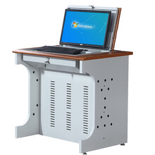 舒马赫  培训桌电脑桌翻转式多媒体电教室中控带挡板学生机房电脑桌单人钢制办公桌 A款 800*600*750