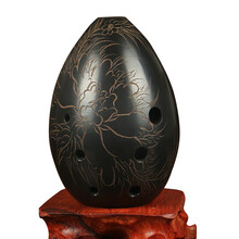 七星埙 八孔梨形黑陶埙 学生初学者埙 入门练习演奏埙 民族乐器埙ONEVAN 【拍立减】国色牡丹F调