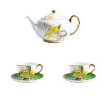 安娜16点英式下午茶茶具套装咖啡杯欧式小奢华骨瓷咖啡具陶瓷高档 1小茶壶2杯碟（兰花绿野仙踪）
