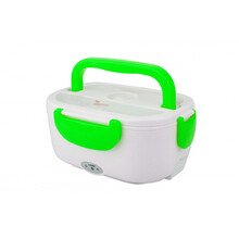 满得利 车载塑料一体电热饭盒 12v 插电加热饭盒 车载电源线 绿色 235*100*165