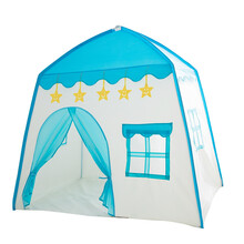 儿童帐篷游戏屋室内家用玩具屋 男孩小房子 女孩过家家独立空间 公主城堡分床神器小帐篷蒙古包造型 蓝