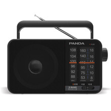熊猫（PANDA）T-15老人全波段便携式指针式收音机老年人半导体广播台式FM调频中波短波收音机 黑色