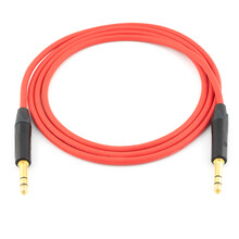 莫伽米2549大三芯6.35mm立体声调音台对录连接音箱平衡线 酒红色 2米