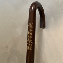 新款实木拐杖老年人一体拐棍滑手杖木质拄手棍 带灯款祝寿款1个脚垫