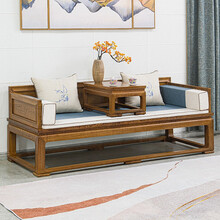 寻古红木家具非洲鸡翅木（学名：非洲崖豆木）罗汉床实木新中式客厅午休躺床沙发 罗汉床两件套(含坐垫)）