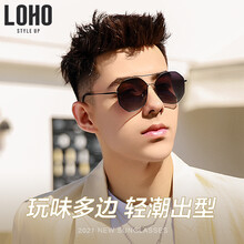 LOHO太阳镜男士偏光开车驾驶镜飞行员墨镜新款近视眼镜防辐射防紫外线防强光眼镜LHK613 银色