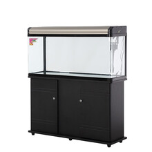 宝贝故事 热弯鱼缸水族箱 生态玻璃金鱼缸水族箱大型热弯玻璃客厅落地家用造景中式鱼缸1米过滤槽免换水 80*30*52 香槟金缸+底柜