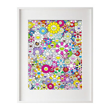 维格列艺术 村上隆 《太阳花》版画 现代潮玩卡通空间装饰家居搭配挂画 手工装裱 53*78cm