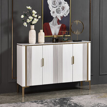 轻奢风玄关柜鞋柜大理石门厅靠墙储物柜客厅意式简约餐边柜隔断柜 定做请咨询在线客服 整装  框架结构