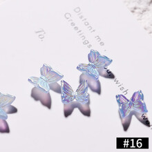 M&X美甲饰品2021年3D立体极光蝴蝶指甲装饰小红书网红日式小配件 16#(10颗装）