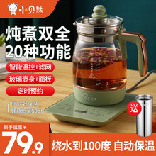 小贝熊养生壶 电水壶烧水壶煮茶器煮茶壶煎药壶多功能迷你办公室小型电茶壶高硼硅玻璃家用药膳中药锅热水壶 复古绿【温控+滤网款】