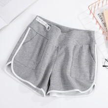 敏潮格伦孕妇短裤外穿时尚潮妈打底运动裤安全裤外出宽松低腰裤子夏装 浅花灰 XL