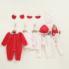 亿婴儿 婴儿礼盒衣服套装春夏红色新生儿3-6个月初生宝宝母婴用品婴幼儿满月礼2721  66码