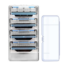 吉列锋速3刀片手动剃须刀吉锋利锋速3手动剃须刀刮胡刀片刀头 锋速4刀头（无刀架，无包装）-收纳盒