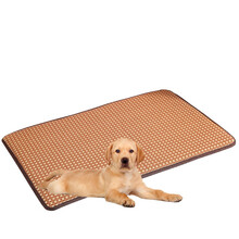 金毛夏季凉席宠物凉垫狗垫子竹席子狗窝散热冰垫拉布拉多夏季用品 夏季腾席－浅色80*50 厚度2cm 宠物夏季专用