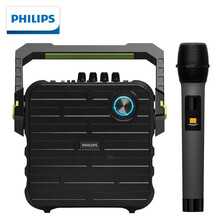 飞利浦 PHILIPS 广场舞卡拉ok 直播K歌户外专业音箱蓝牙便携式拉杆音响无线麦克风播放器扩音器大功率重低音