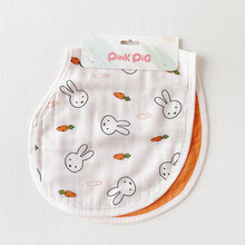 拍嗝巾婴儿竹棉超大宝宝护肩口水巾大围兜防溢奶巾围嘴拍隔垫肩巾 兔子(6层竹棉拍嗝巾)