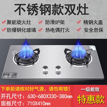 日本樱花草家用煤气灶双灶嵌入式灶具天然气猛火灶台式液化气燃气灶 5.0KW旋火灶+不锈钢 天然气