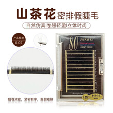 山茶花假睫毛手工眼睫毛嫁接种植舒适柔软自然单根0.07 山茶花 B 8/9/10