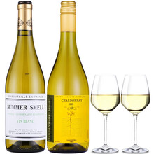 法国原瓶进口 度夏蜜浓白智利中央谷百年藤霞多丽干白13.5度葡萄酒750ml*2支组合