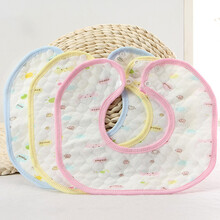 朴朴米 婴儿围嘴防水口水巾可以旋转的围兜圆形吃饭兜兜 防水三条装 颜色随机