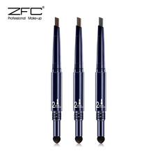 ZFC立体塑形三合一眉笔自动双头不晕染眉笔眉粉眉刷三合一眉笔持久防水防汗眉粉带眉刷 M03灰色