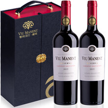 【智利名庄-威玛酒庄】威玛Viu Manent正牌系列珍藏干红葡萄酒750ml红酒礼盒 智利原装进口 精选珍藏赤霞珠 2018/2019年份双支礼盒