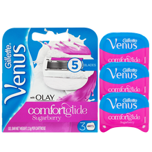 吉列venus维纳斯女士剃毛刀女士专用美肤手动除毛刀私处腋下剃毛器刮毛刀 莓果香甜型3刀头（无刀架）替换装