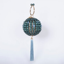 ROSANTICA MILANO 女包 女士时尚木珠笼状手提包 B004/OR/AZZ-S 暗绿色 OS