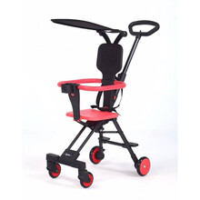 溜娃神器超轻便可折叠简易旅行双向宝宝高景观儿童手推车 红色+棚