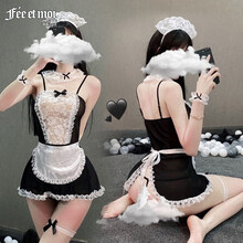 霏慕 情趣内衣 性感女仆装 sm成人用品透视 制服诱惑套装 透视情趣套装白色7911