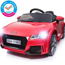贝瑞佳（BeRica）奥迪真车授权儿童电动车四轮可坐人幼儿遥控摇摆男女小孩宝宝童车玩具汽车 四驱红摇摆+双电瓶+USB音乐早教+LED灯+皮座