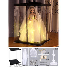 七夕情人节生日礼物玩具贝翎芭比洋娃娃套装玩具女孩大号婚纱礼物模型公主超大精致大礼盒定制款 婚纱娃娃+50CM大礼盒+灯光 标配