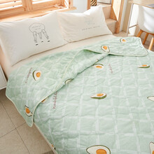 水洗棉夏被 可水洗机洗夏凉被 柔软亲肤夏天薄被子单双人宿舍空调被冷气被 牛油果 180*200cm