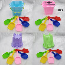 【好店认证】儿童小铲子玩具挖土平锨塑料玩沙沙滩五色小号挖沙单个幼儿园沙铲 5个铲子+随机颜色一个有底城堡桶