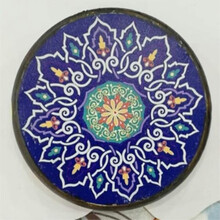 新疆手鼓20厘米 民族乐器实木手工牛皮手鼓舞蹈手鼓 蓝线条花 15厘米