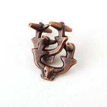 【希望宝宝】魔Puzzle金锁玩具高难度智力扣解锁解环解密孔明锁鲁班锁全套 深紫色 牛头扣(中难)