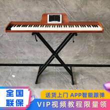 海蒂诗 电钢琴便携式88键重锤初学者儿童电子钢琴成人专业电钢考级智能数码钢琴幼儿园家用练习 B-101棕色-全重锤-单踏-X架-大礼包-配琴包