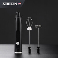 美国seecin电动打泡器咖啡奶泡打发棒家用便携牛奶手持奶泡器打蛋器 便携电动打奶器（沉稳黑）