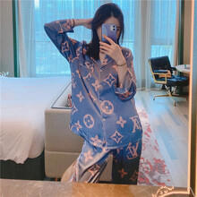 十月结晶同款 春夏秋月子服纯棉产后喂奶哺乳衣3月份4怀孕期5孕妇睡衣产妇薄款 520# 有哺乳口有调节 M
