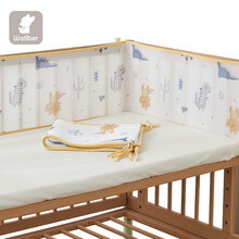 威尔贝鲁婴儿床围栏纯棉防撞软包宝宝小床围栏护围垫儿童床围档布 小恐龙 65*125cm