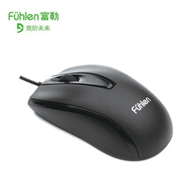 富勒（Fuhlen） 有线舒适黑色台式电脑 办公鼠标