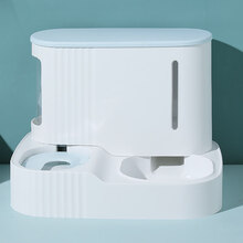 KimPets猫碗猫盆狗碗狗盆防打翻双碗自动饮水宠物猫咪狗狗食盆水碗猫粮碗 天蓝色 防打翻，不湿嘴。猫犬通用