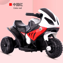 优束男女宝宝电动摩托车带音乐3岁宝宝可坐人充电三轮电瓶车礼品童车 918红色低配