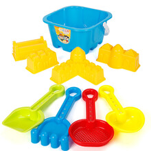 沙铲玩具  儿童沙滩玩具塑料小铲子宝宝幼儿园礼品沙池玩沙挖沙男女孩小朋友 4个小铲+城堡+方形桶