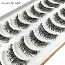 假睫毛自然浓密纤长棉线梗交叉中长短款仿真舞台日常新娘裸妆套装 一盒十对装(送三件套)