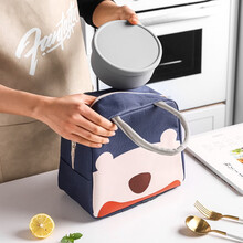 川岛屋保温袋铝箔加厚便当袋带饭包防水学生上班族便携饭盒袋子手提包保温包 胖哈哈保温包-藏蓝
